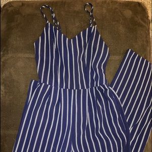 Dark blue striped jumper
